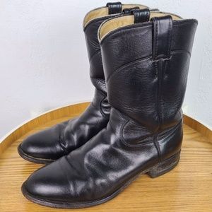 Justin Classic Black Roper Boots Size 9D